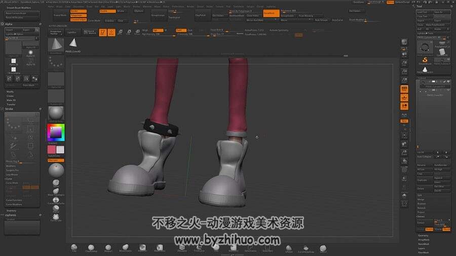 ZBRUSH 欧美卡通风格女孩 雕刻制作流程视频教程 附源文件