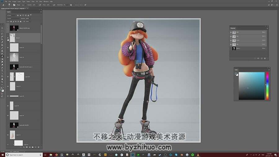 ZBRUSH 欧美卡通风格女孩 雕刻制作流程视频教程 附源文件