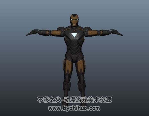 漫威英雄 3只钢铁侠3D模型合集 格式maya下载