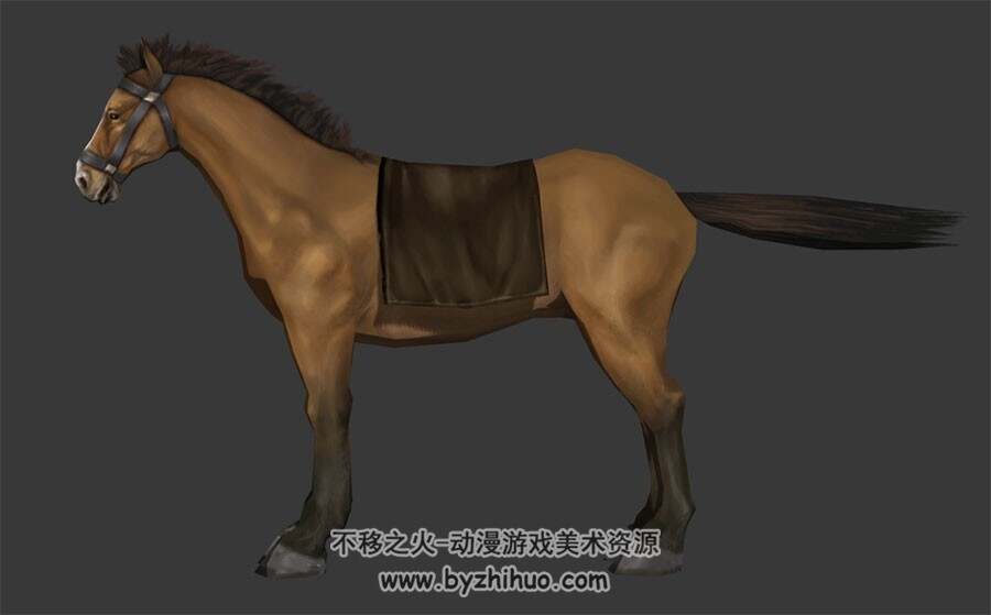 座骑马匹3DMax模型免费下载