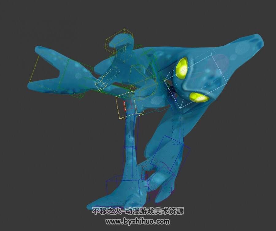 翻转跳跃不停歇 外星生物3D模型一枚 格式Max 带绑定带动作