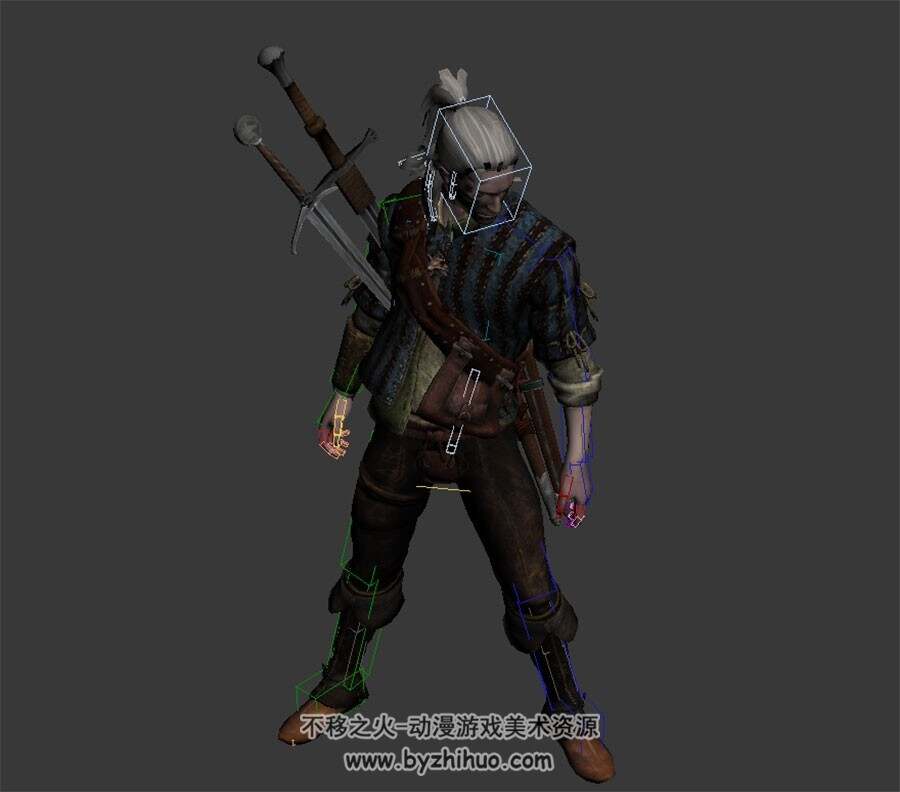 巫师2 刺客游戏角色3D模型下载 带绑定