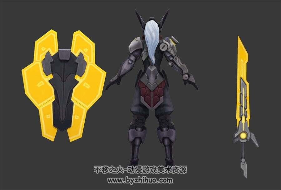 LOL 曙光女神蕾欧娜3DMax模型 带绑定下载
