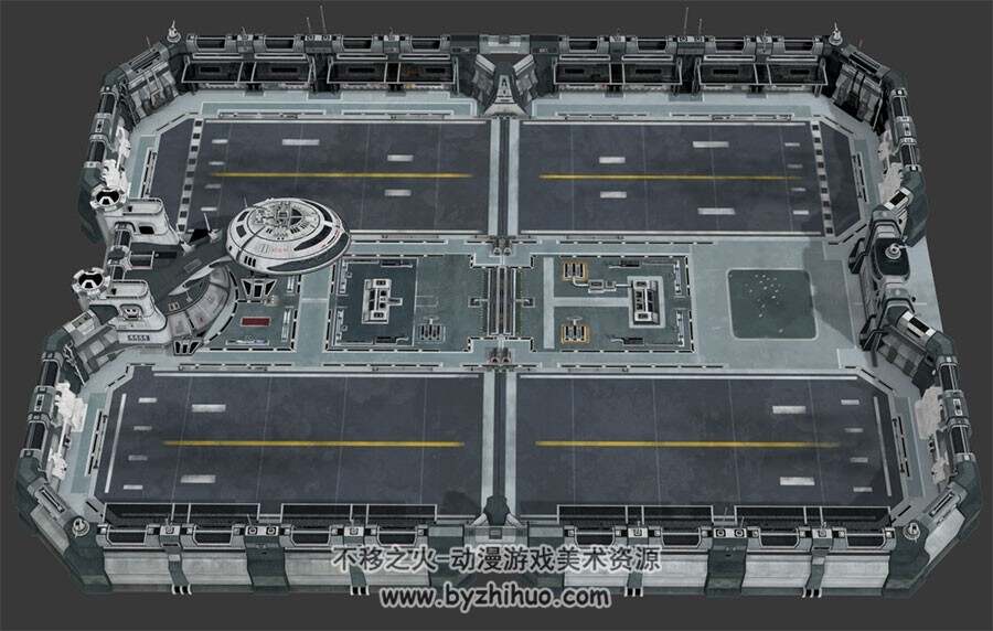 科幻场景3D模型 基地大本营建筑Max格式下载