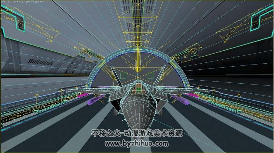 科幻场景3D模型 战机停滞机库Max模型下载