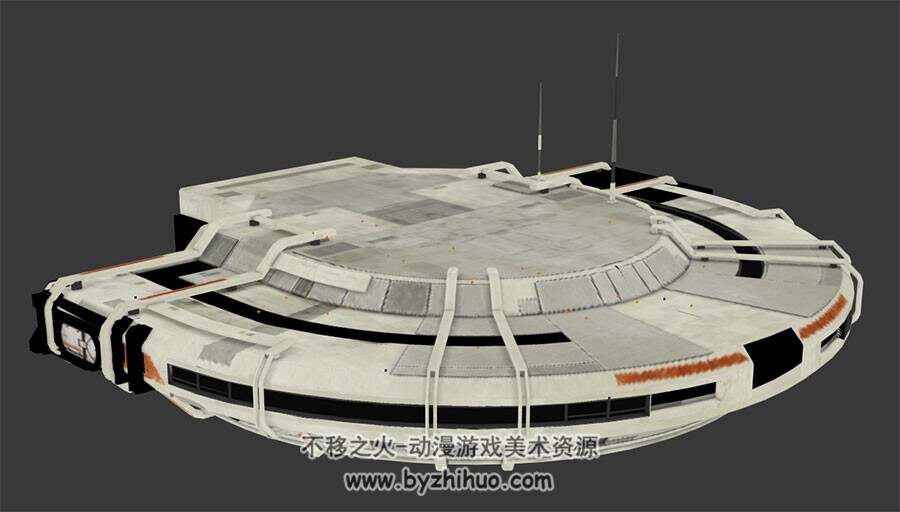 科幻3D场景模型 人类太空城基地内部格式Max下载