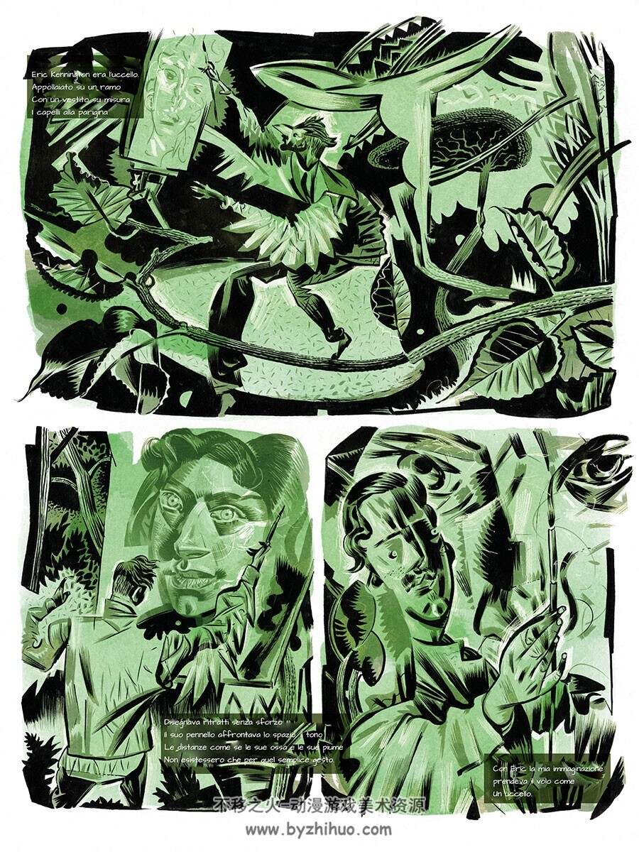 Black Dog - I Sogni Di Paul Nash 全一册 意大利语 手绘风猎奇恐怖漫画