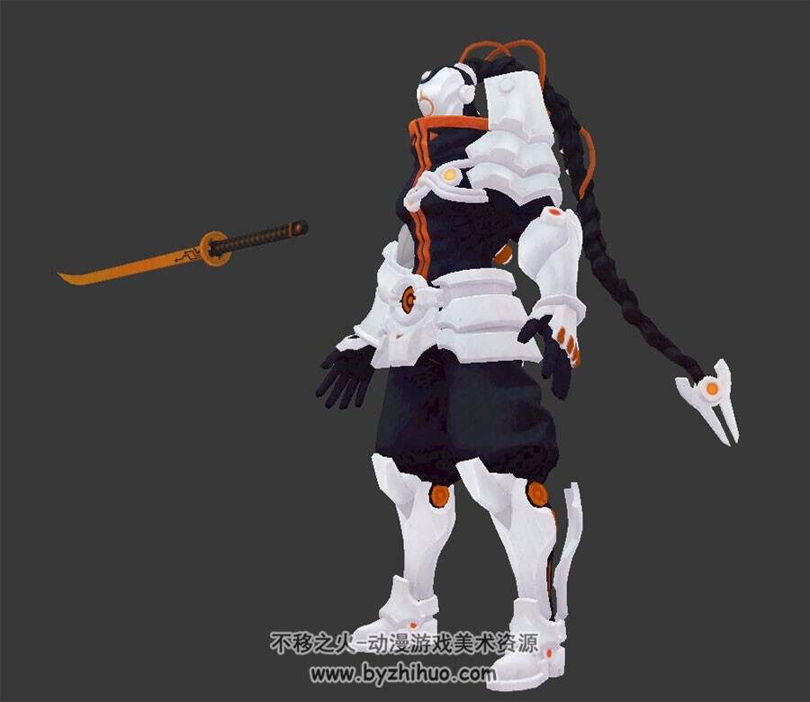 游戏角色3D模型分享 带剑机械骑士Max模型下载