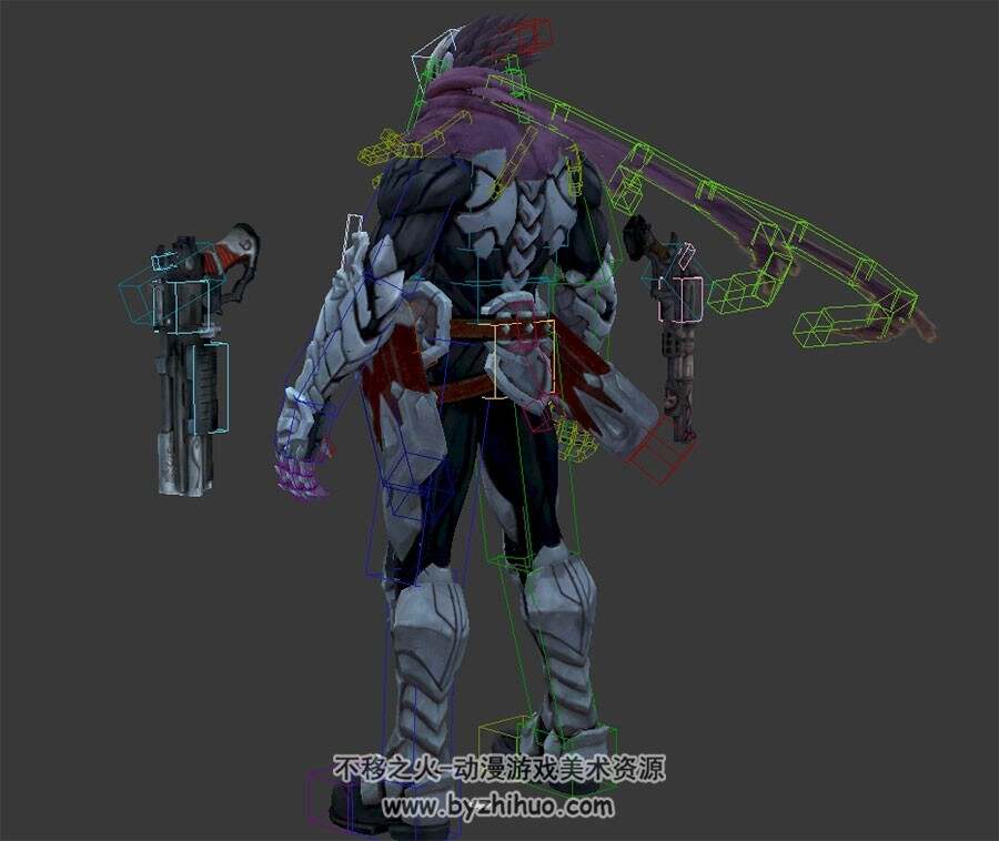 暗黑血统 Strife纷争骑士游戏角色3DMax模型下载 带绑定四边面