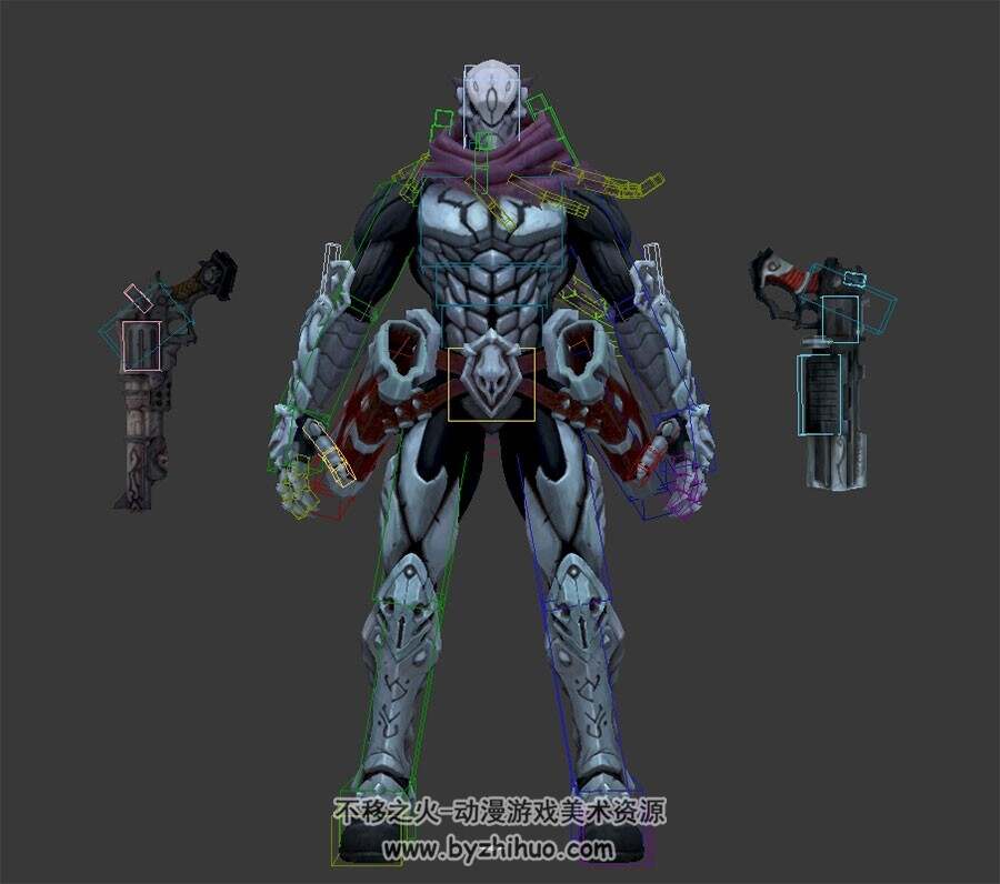 暗黑血统 Strife纷争骑士游戏角色3DMax模型下载 带绑定四边面