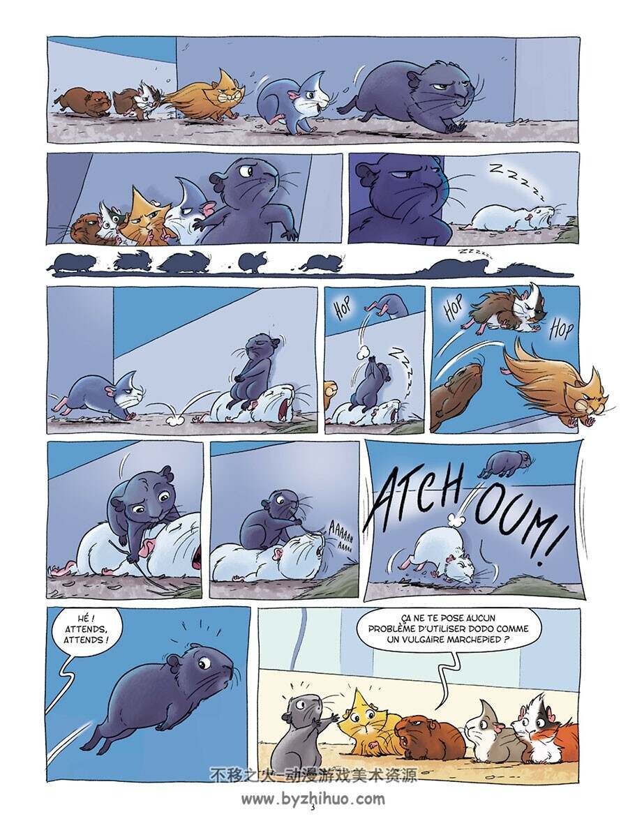Les Cochons Dingues 1-2册 卡通彩色宠物鼠拟人法语漫画
