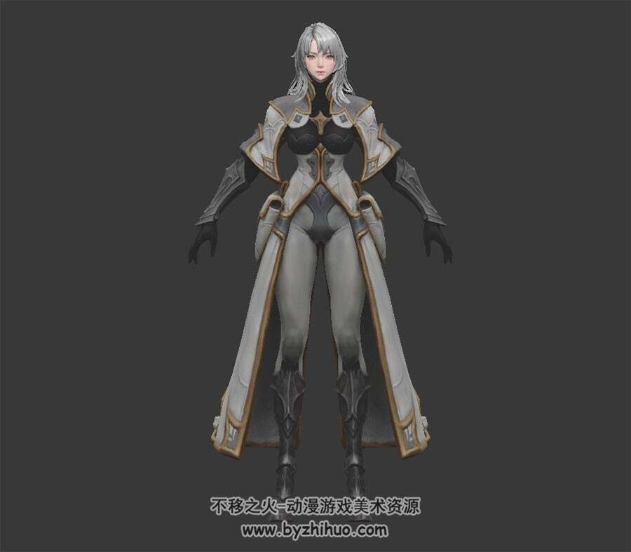 欧美古装 人类女武士骑士3DMax模型下载 带绑定