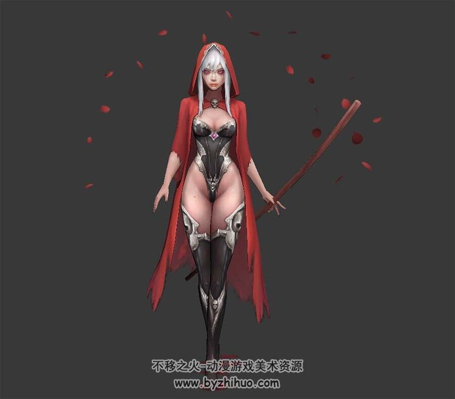 游戏角色暗黑魔法女巫师法师3DMax模型下载 四边面