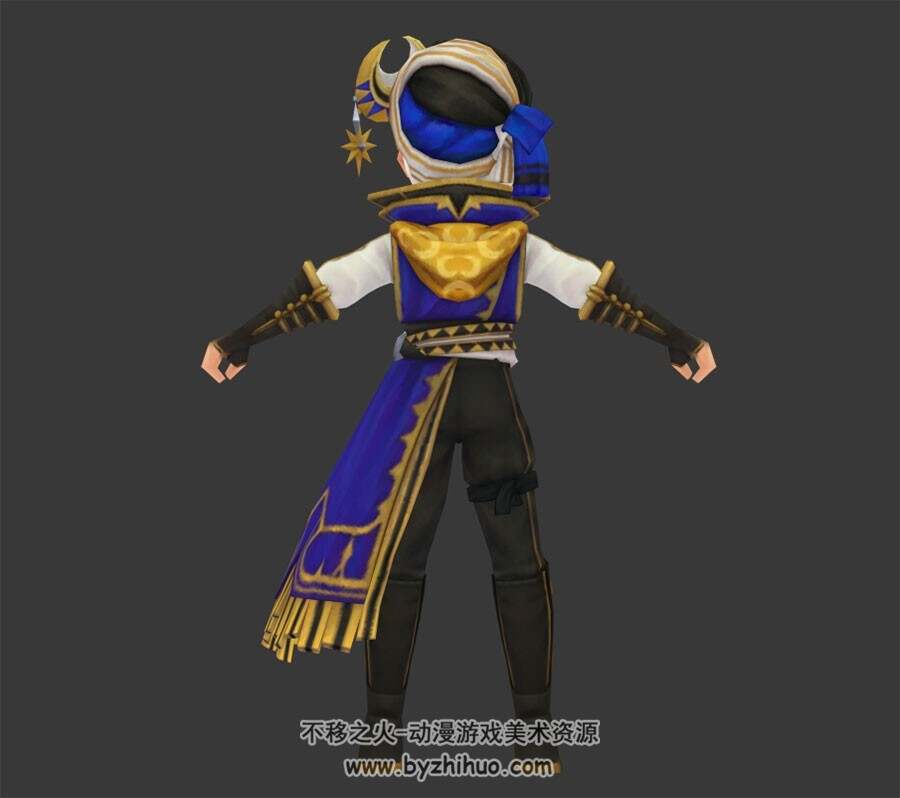 龙之谷 Q版小牧师民族异域风情服装3DMax模型下载 带绑定