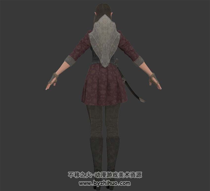 女性精灵战士佩剑3DMax模型下载