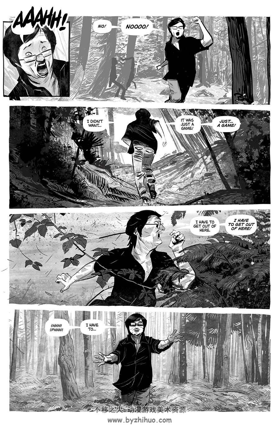 Tales from The Suicide Forest 第1册 黑白手绘风恐怖漫画