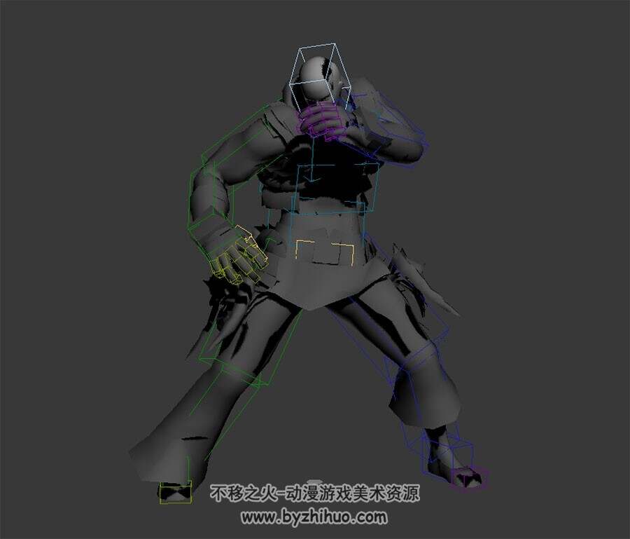 游戏角色和尚僧人武僧3dMax模型下载 R.J游戏动画二连踢