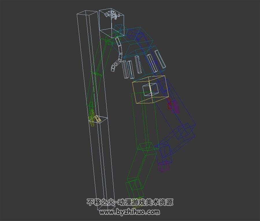 小混混持棍棒兵器3dMax男角色模型下载 带骨骼含全套武打动作