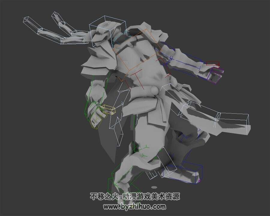 斗战神孙悟空猴哥3DMax模型下载 带骨骼全套动作