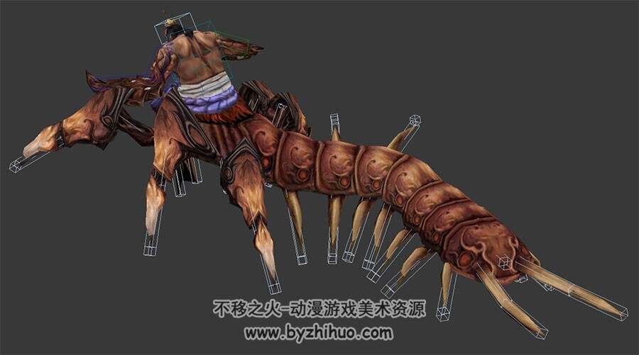 斗战神 百目魔君3DMax模型 全套动作带绑定分享下载