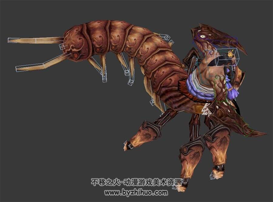 斗战神 百目魔君3DMax模型 全套动作带绑定分享下载