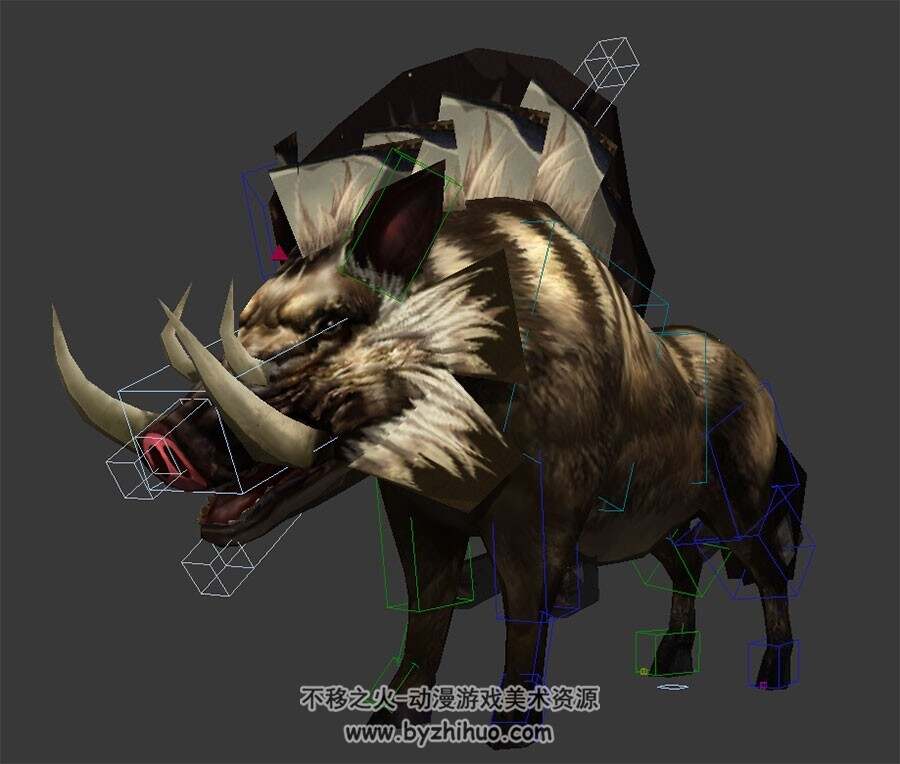 完美世界 部分游戏生物动物3DMax模型下载 带绑定有动作