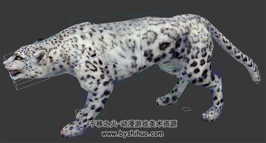 雪豹子3DMax模型分享下载 全套动作带绑定