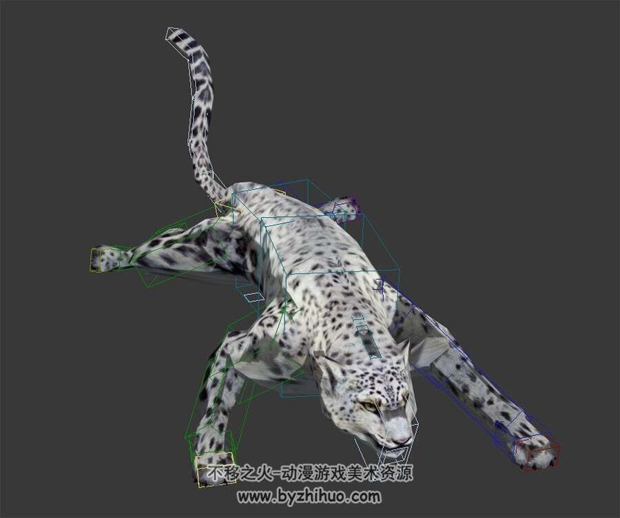 雪豹子3DMax模型分享下载 全套动作带绑定