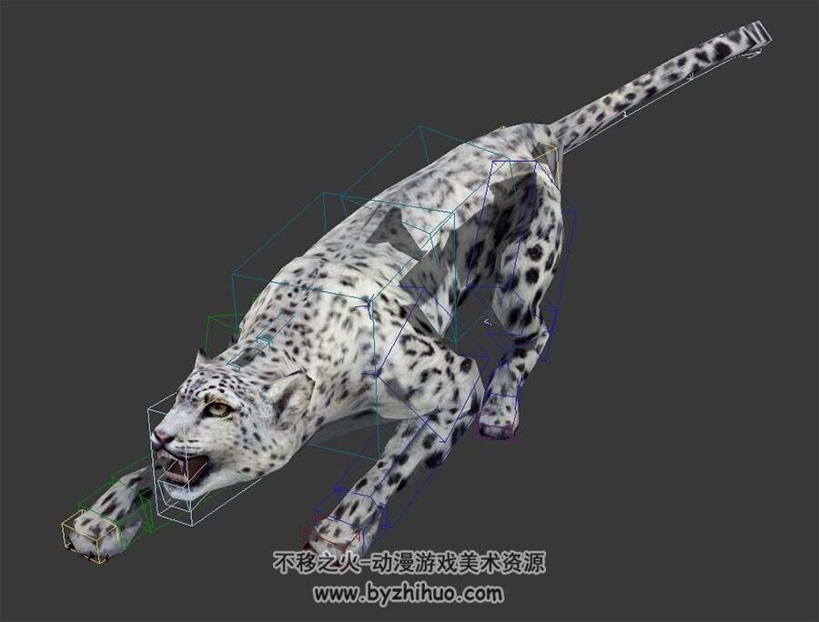 雪豹子3DMax模型分享下载 全套动作带绑定