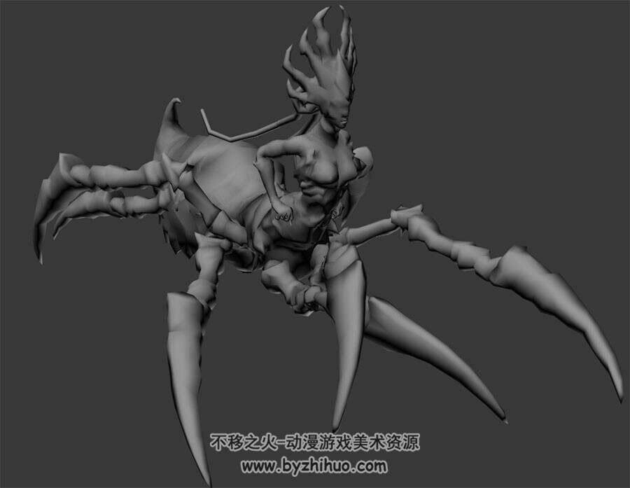 蜘蛛女攻击动作 3DMax模型3种格式下载