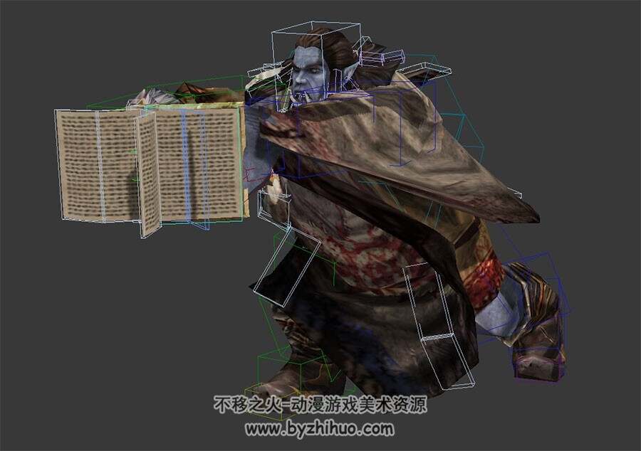 韩式游戏怪物法师角色3DMax模型下载 带绑定全套动作