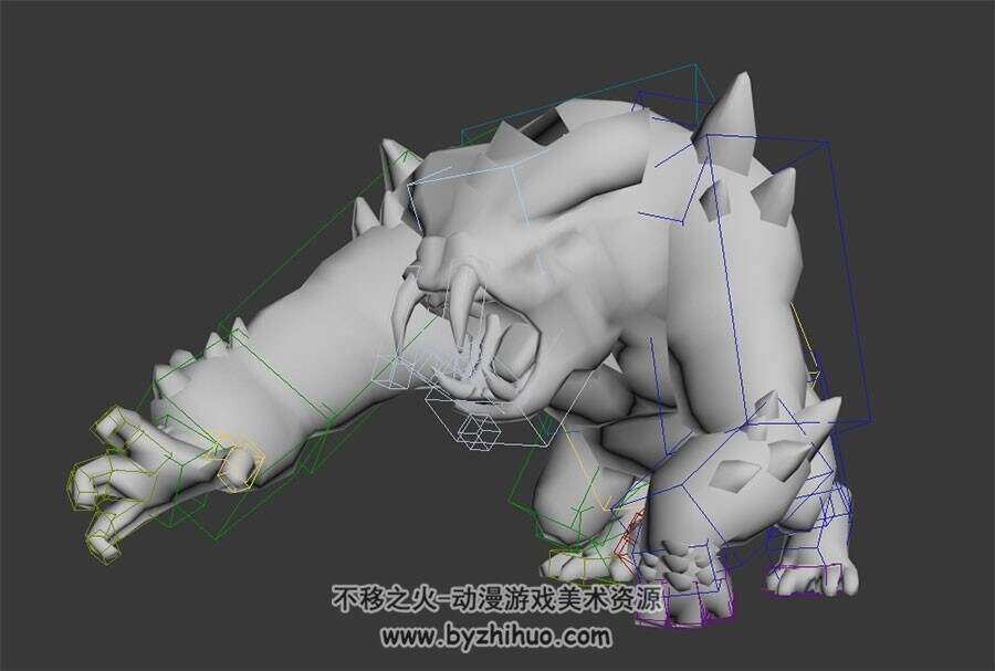 长臂怪物3DMax全套动作模型分享下载 带绑定