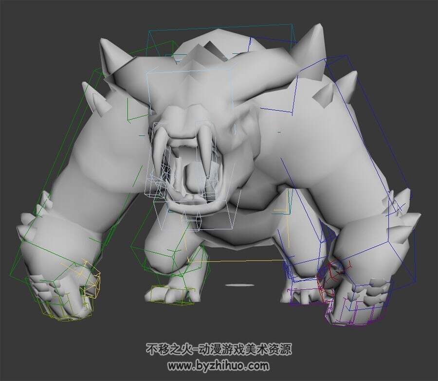长臂怪物3DMax全套动作模型分享下载 带绑定