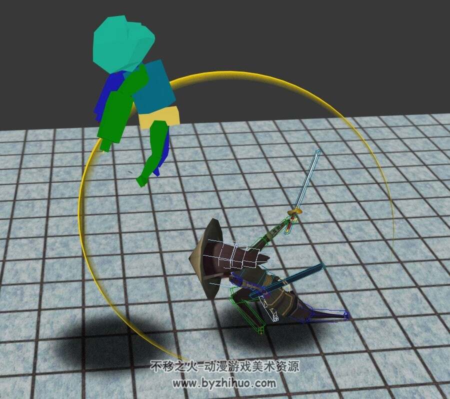 Q版古装女侠剑客3DMAX模型带骨骼分享 一套帅炸的攻击动作!