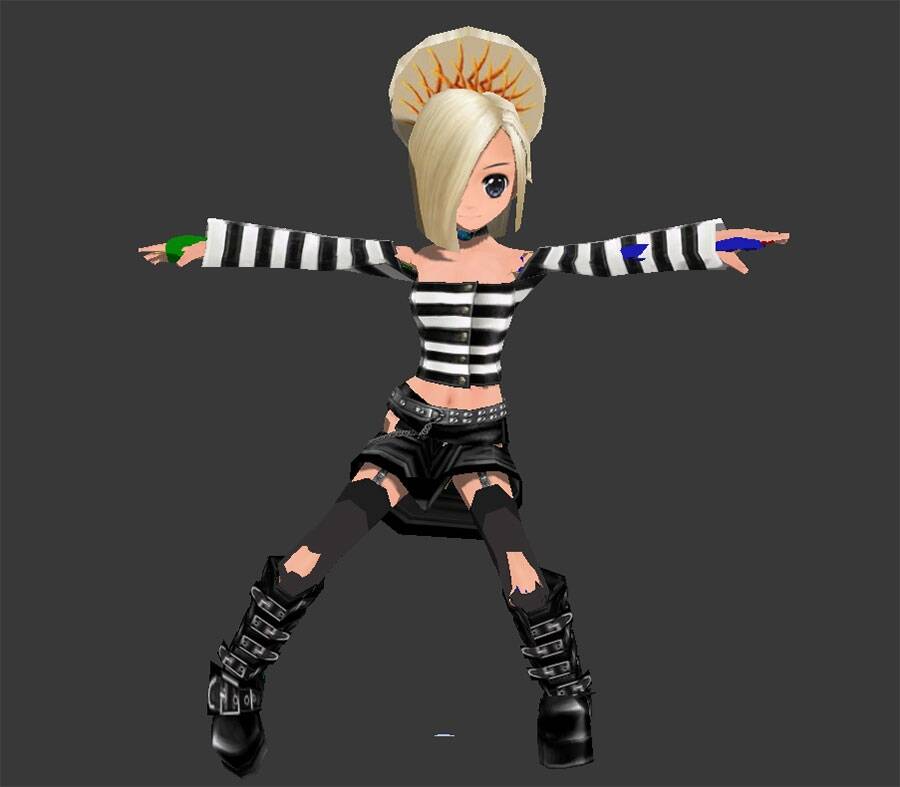 现代街舞女孩跳舞动作3DMax模型分享下载 带骨骼
