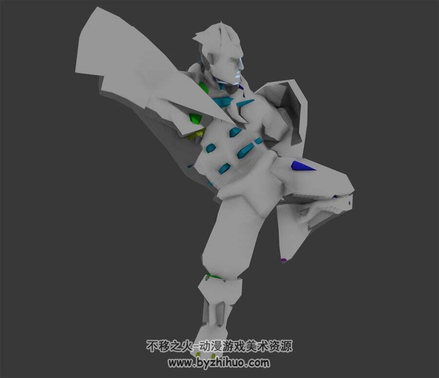 龙骑士一套拳法动作3DMax模型下载 带骨骼