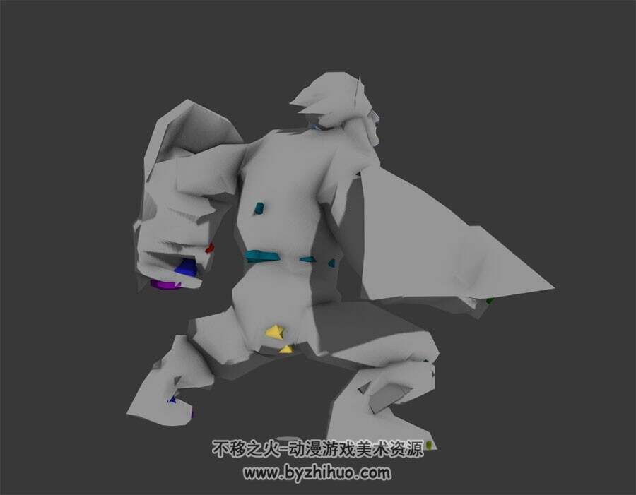 龙骑士一套拳法动作3DMax模型下载 带骨骼