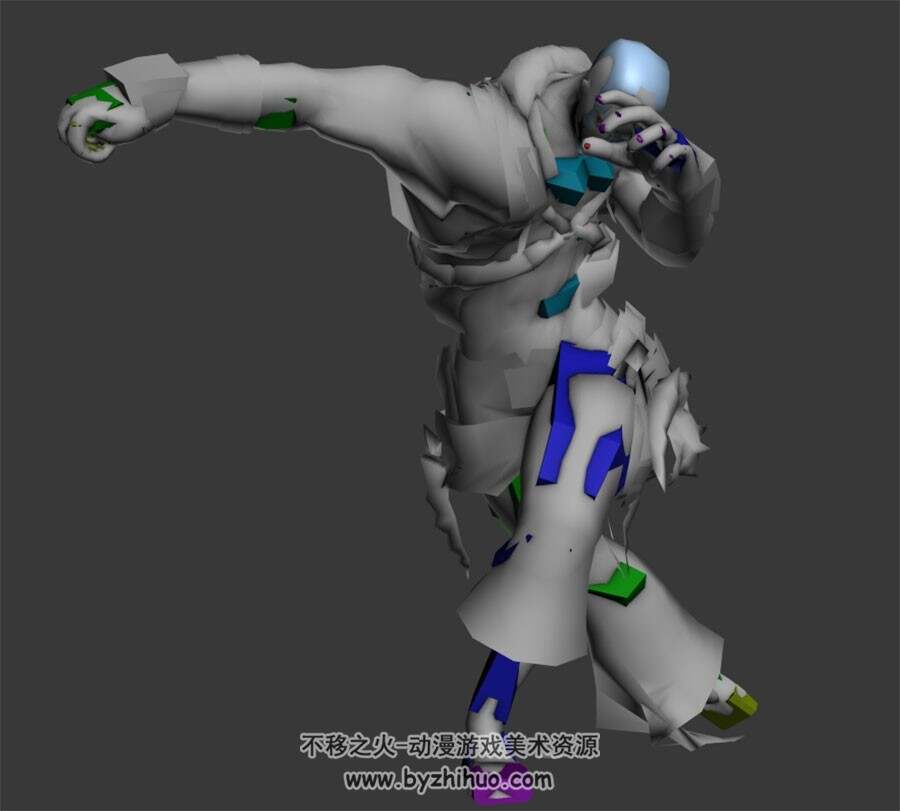 3D游戏男子人物角色格斗动作MAX模型下载