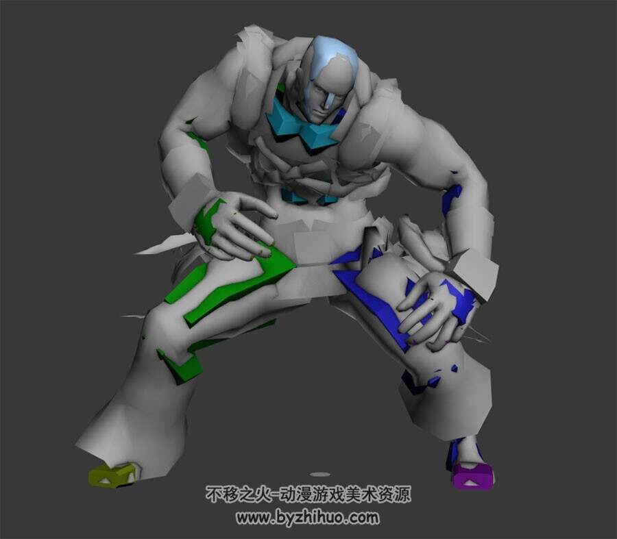 3D游戏男子人物角色格斗动作MAX模型下载