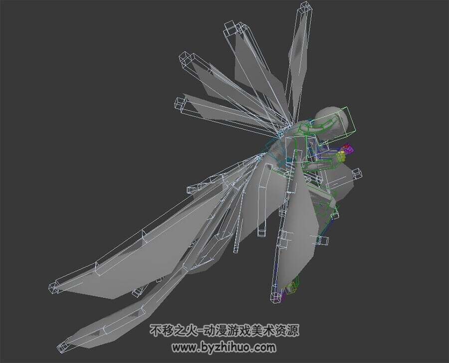 中式仙侠玄幻游戏妖精女子角色3DMax模型下载 带绑定