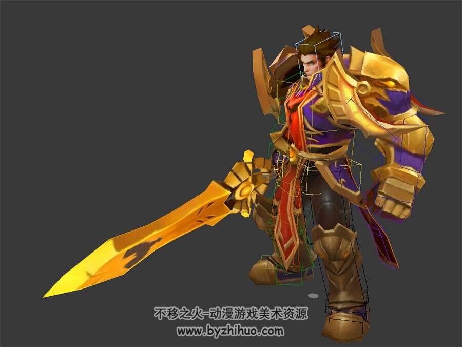 圣战士3DMAX模型分享 带绑定待机动作