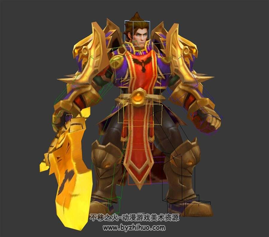 圣战士3DMAX模型分享 带绑定待机动作