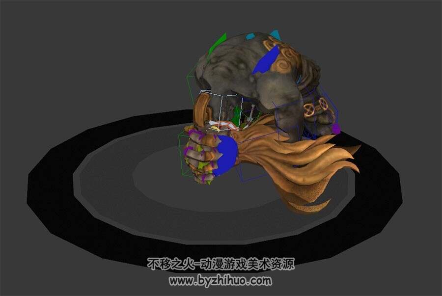 游戏角色BOSS大臂炎黄技能攻击3DMAX模型下载