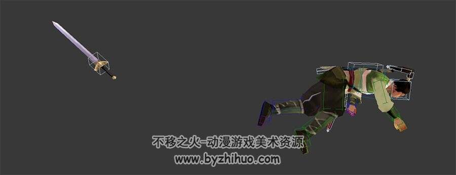 中式古装游戏人物申人俊3DMax模型分享 带绑定全套动作