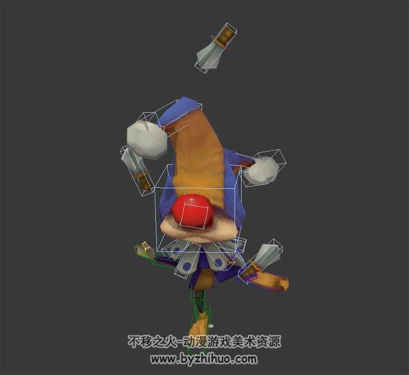 小丑3d模型格式Max下载 带绑定休闲动作