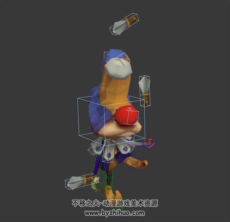 小丑3d模型格式Max下载 带绑定休闲动作
