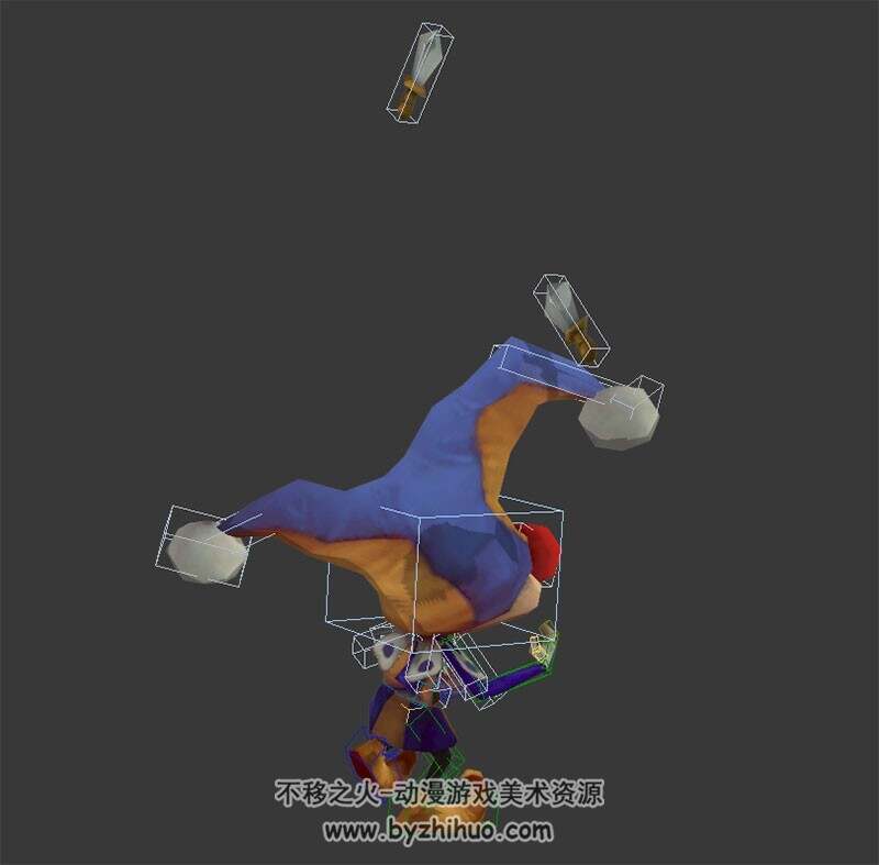 小丑3d模型格式Max下载 带绑定休闲动作