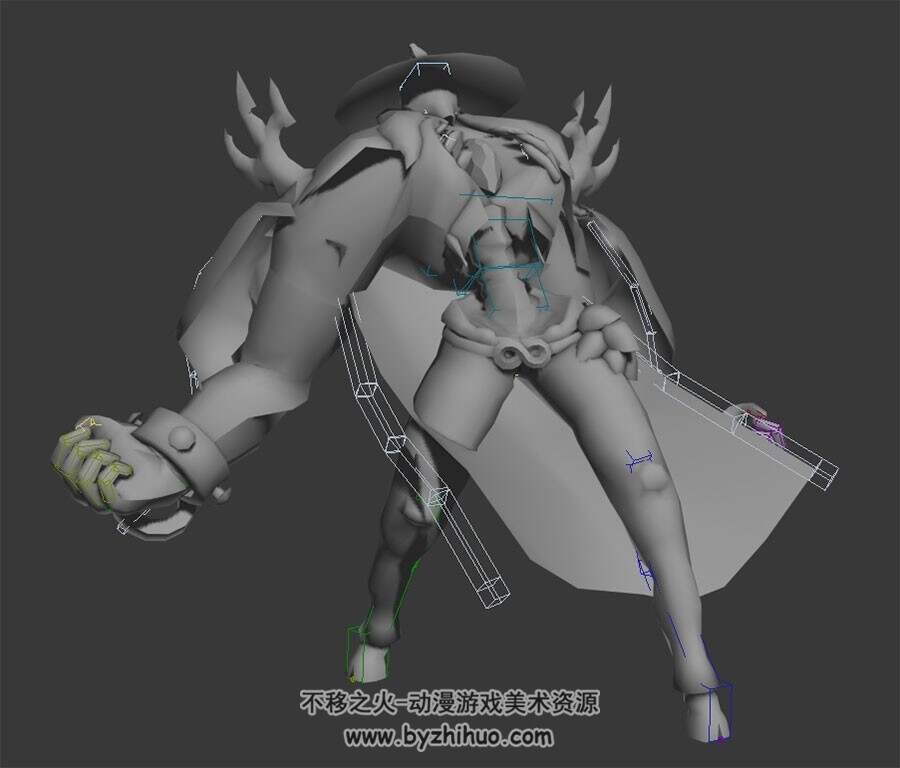 死灵武士聚力动作3DMax模型下载带绑定