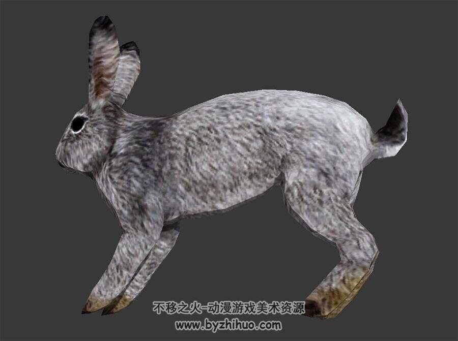 呆板灰兔子3DMax模型分享下载