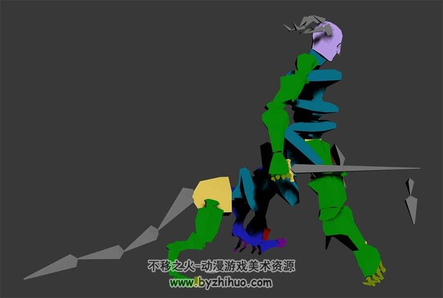 魔幻生物人马怪物BIP全套动作Max模型下载